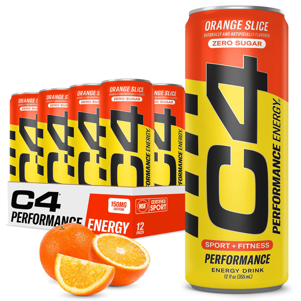 C4 Orange Slice can for a quick pre-workout energy boost with zero sugar.
