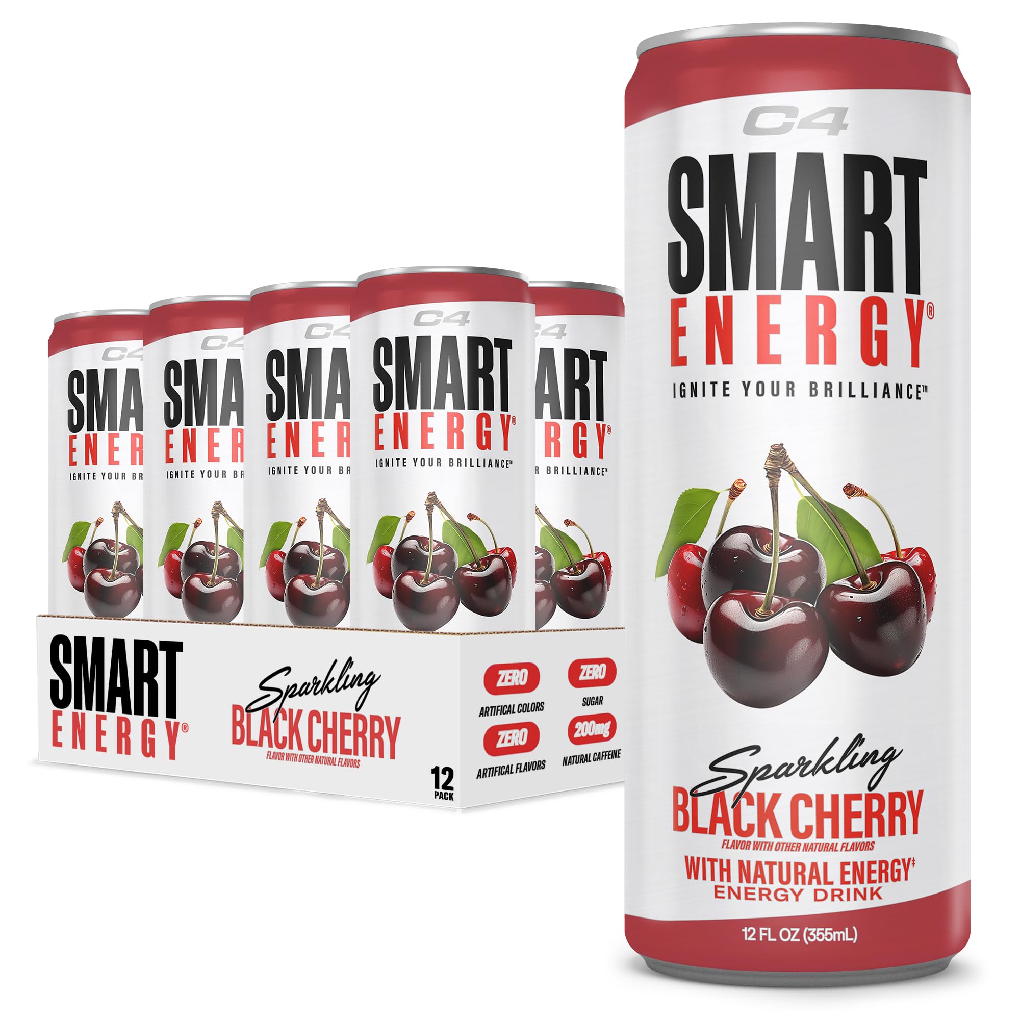 C4 Smart Energy Black Cherry bottle pour boosts energy and focus.