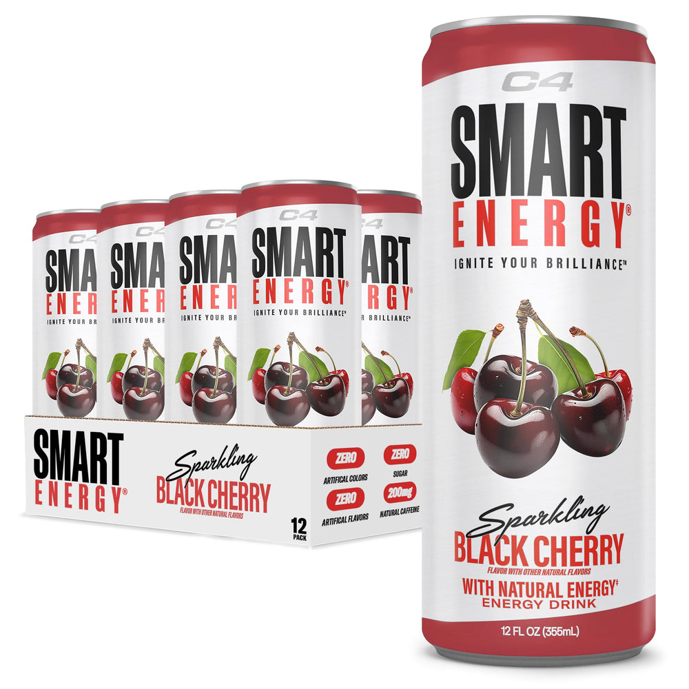 C4 Smart Energy Black Cherry bottle pour boosts energy and focus.