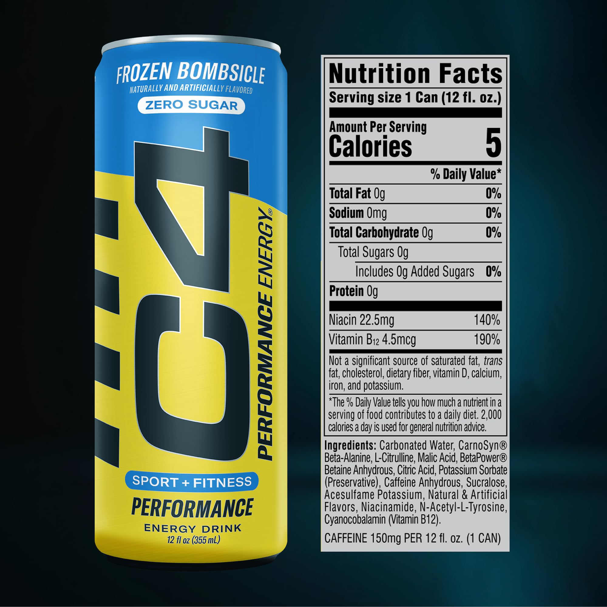C4 Smart Energy can highlighting InnovaTea caffeine for steady alertness.