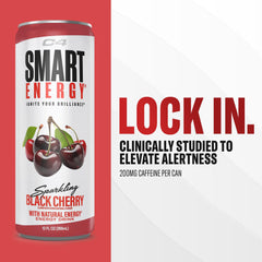 C4 Smart Energy nutrition label shows zero sugar and caffeine.