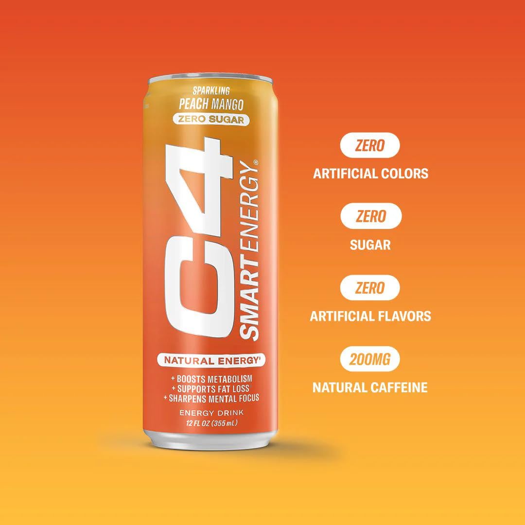 On-the-go lifestyle scene with a C4 Smart Energy can for gaming or studying