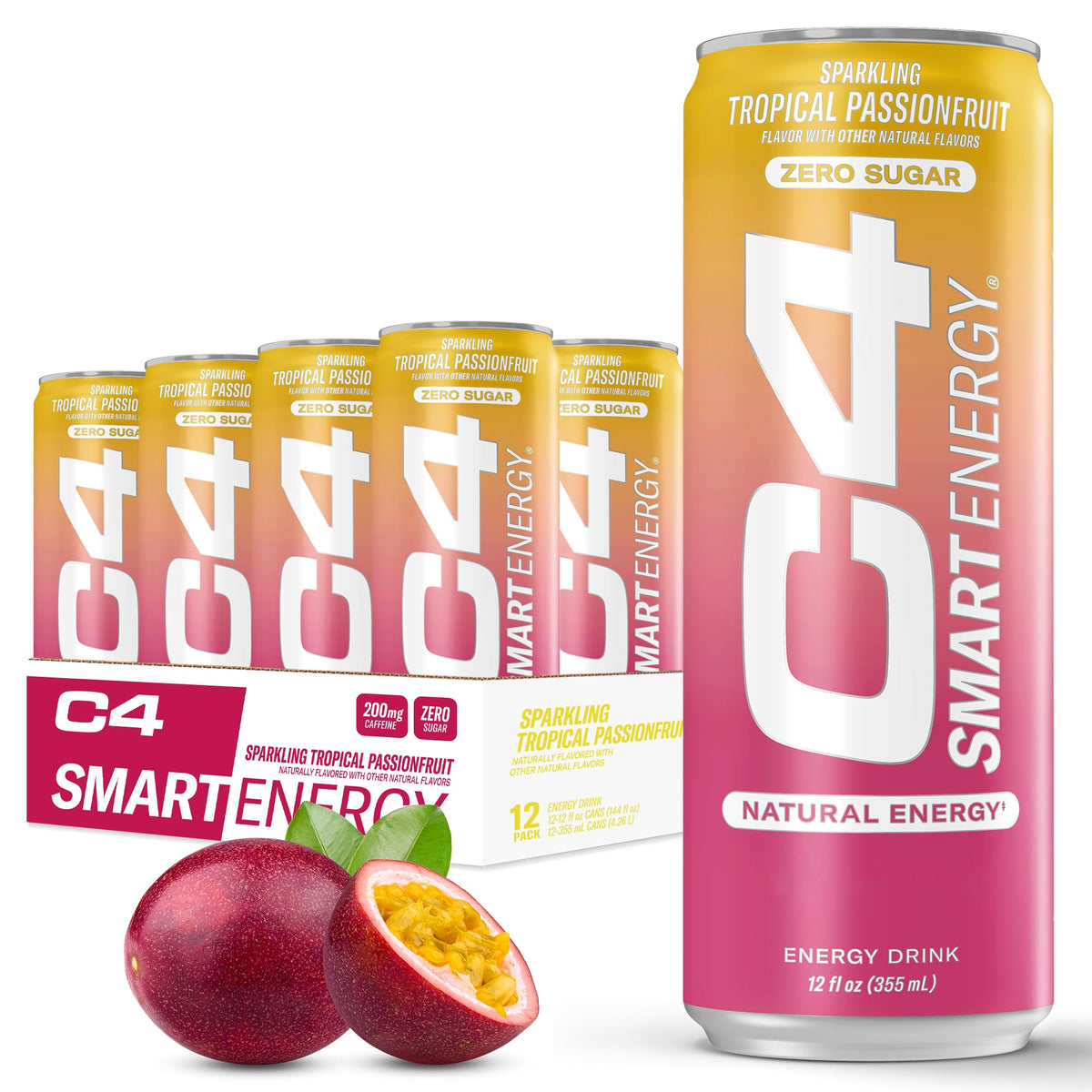 C4 Smart Energy Tropical Passionfruit can ready for a quick sugar-free energy boost