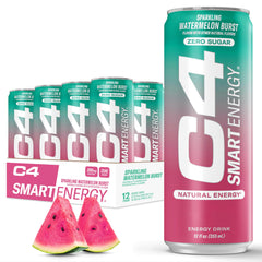 C4 Smart Energy Watermelon Burst bottle ready for on-the-go focus and clean energy.