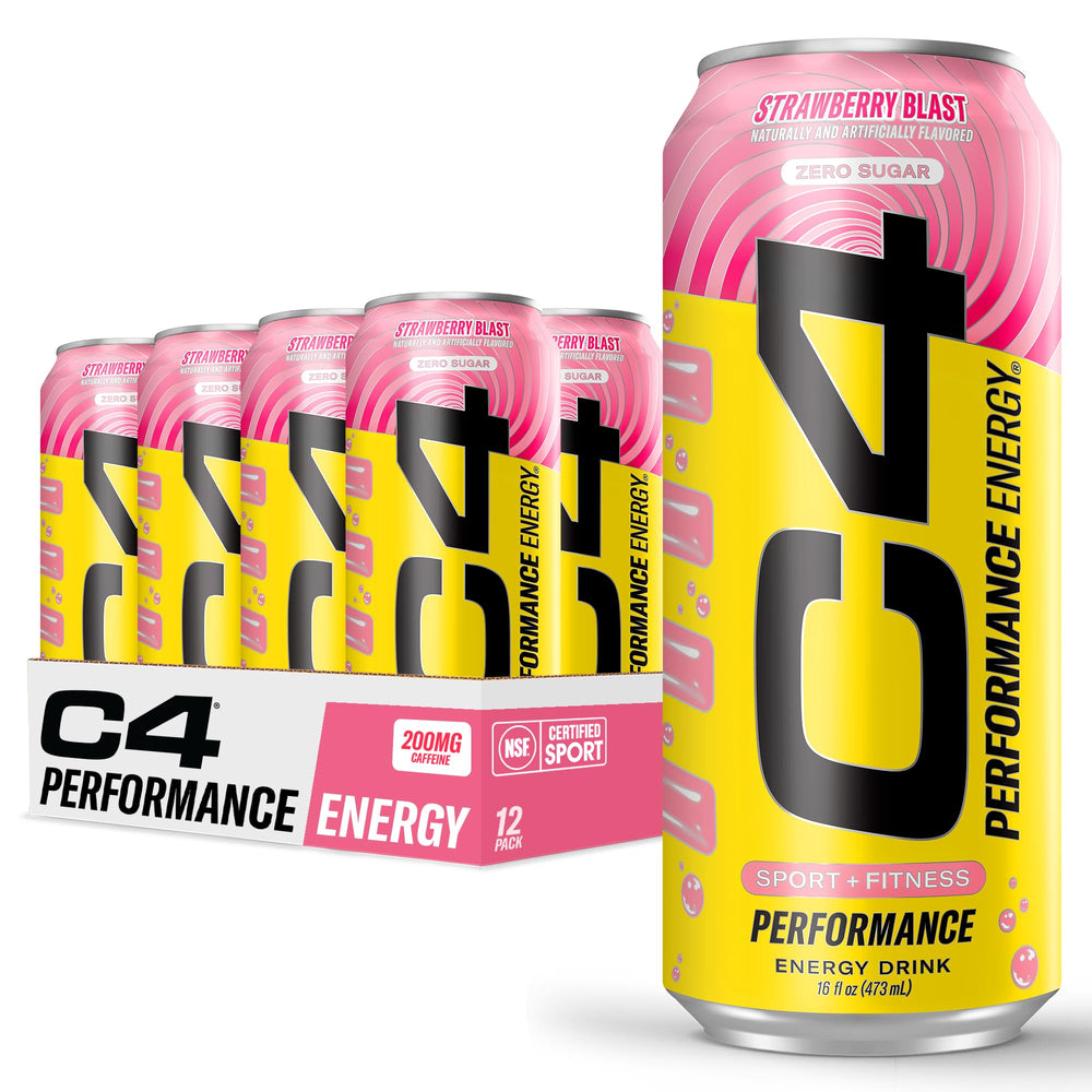 C4 Strawberry Blast energy can visual for pre-workout use and energy boost