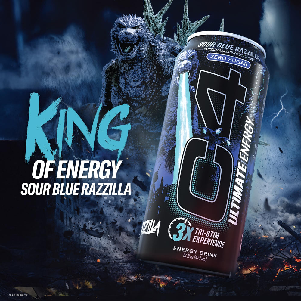 12-pack packaging of 16 oz cans for daily energy on the go.