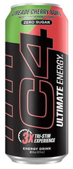 Close up of C4 Ultimate Energy can angled to highlight fast caffeine kick