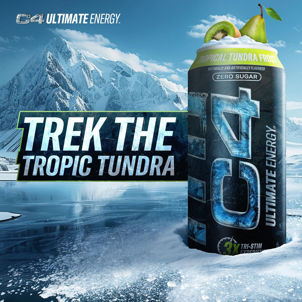 C4 Ultimate Energy close-up of the can design to boost appeal.