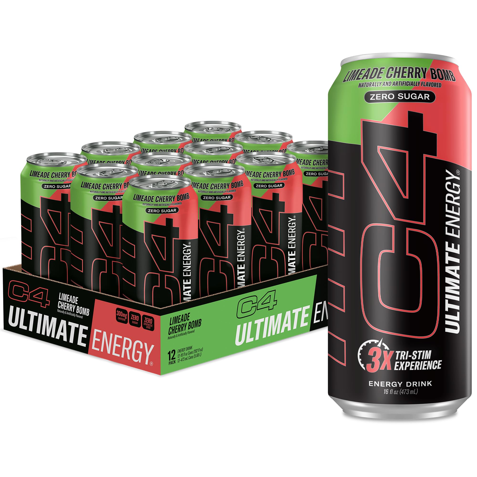 C4 Ultimate Energy Limeade Cherry Bomb can for a sugar free pre-workout boost