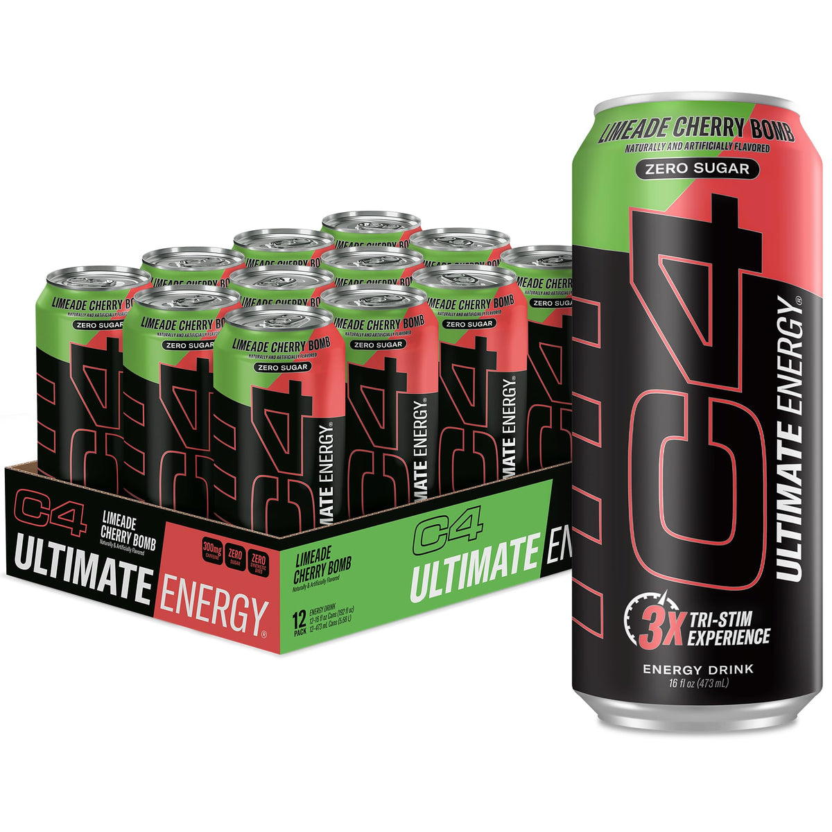 C4 Ultimate Energy Limeade Cherry Bomb can for a sugar free pre-workout boost