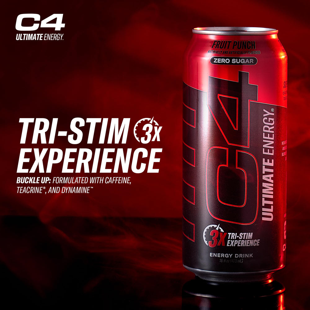 C4 Ultimate Energy packaging variations showcased in official imagery.