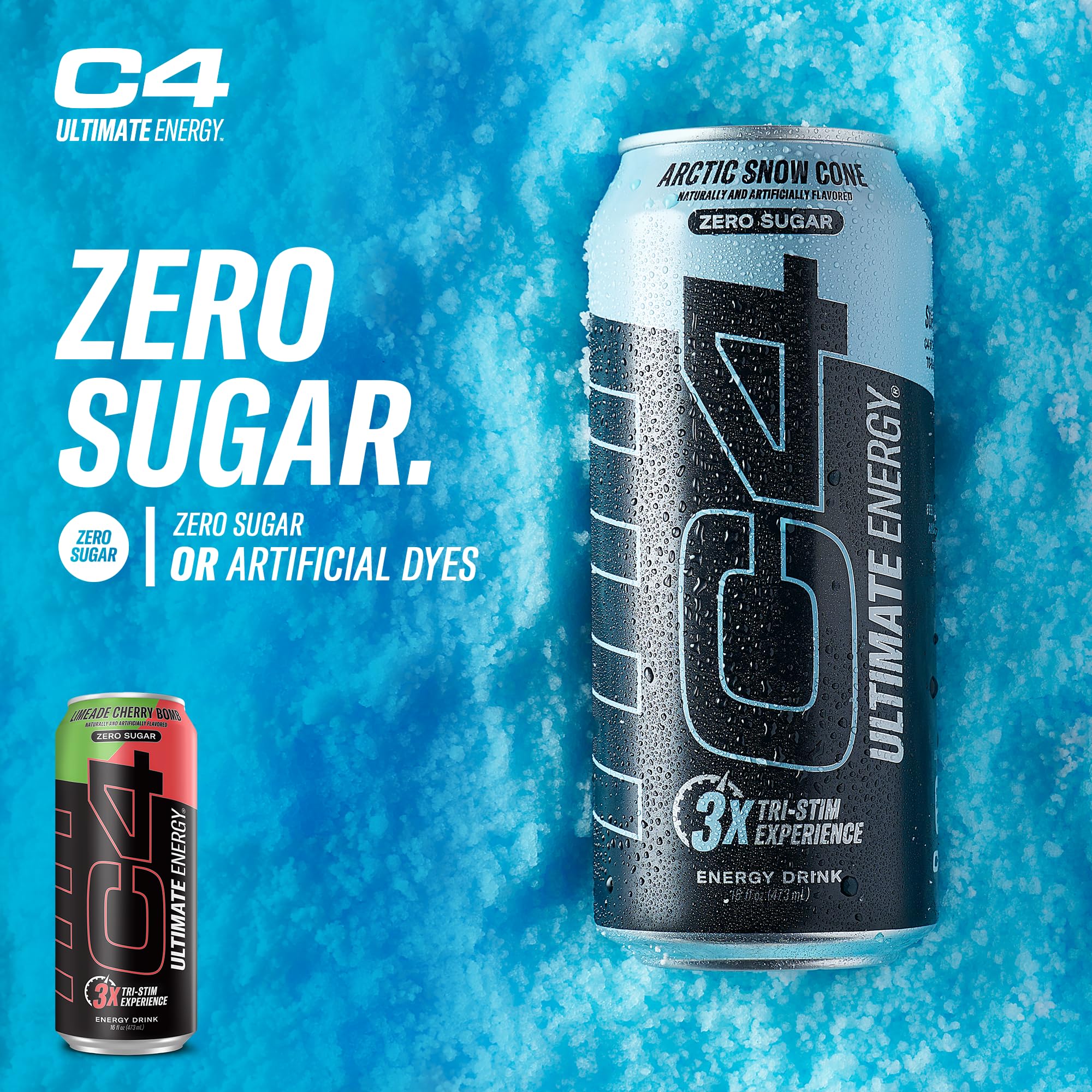 Zero artificial colors and flavors claim on C4 Ultimate label