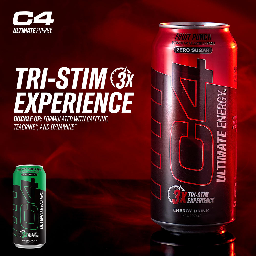C4 Ultimate Energy zero sugar label for clean energy without calories