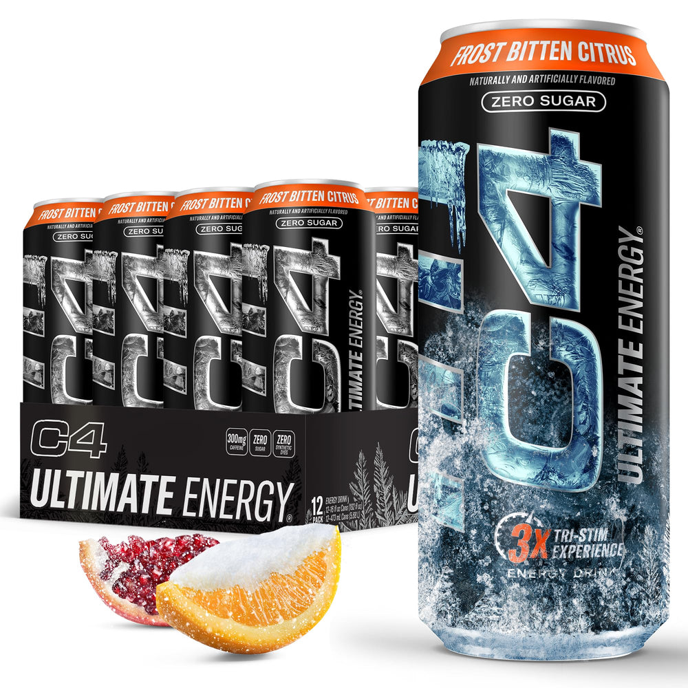 C4 Ultimate Frost Bitten Citrus can front showing bold energy