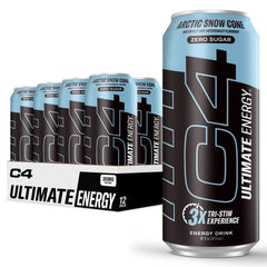 C4 Ultimate sugar-free energy can featuring Arctic Snow Cone flavor.
