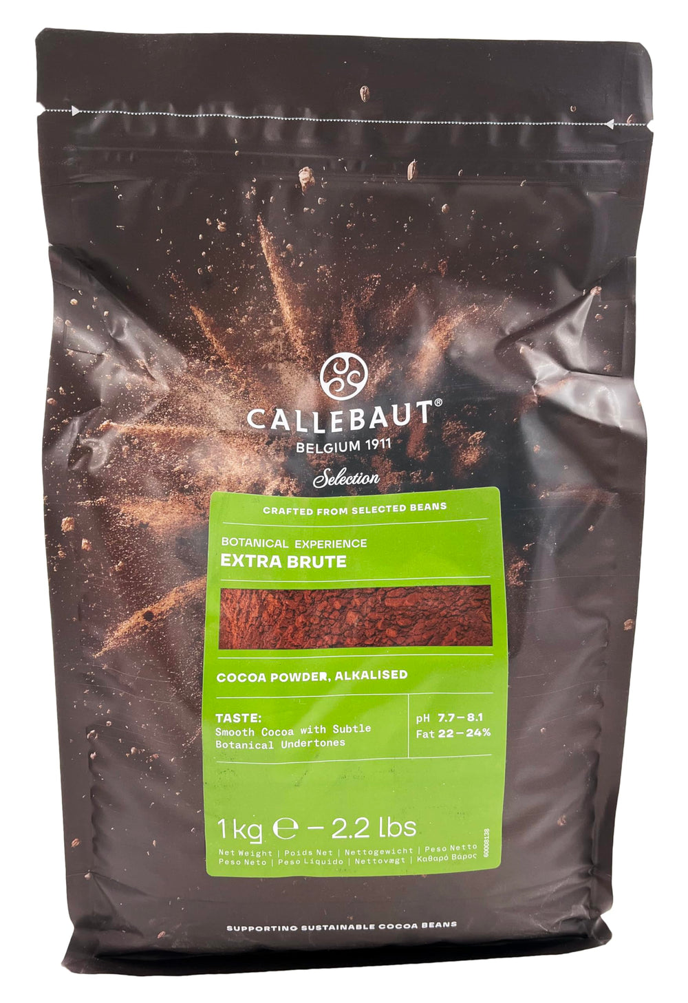 Cacao Barry Extra Brute cocoa powder 1kg pack with deep red color for baking