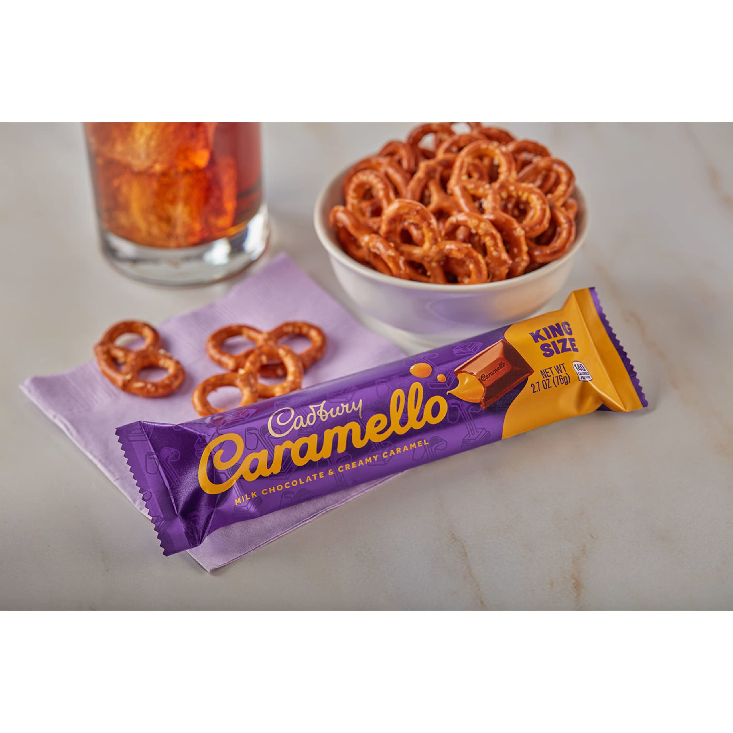 Cadbury Caramello bars stored in the fridge for a chilled bite option.