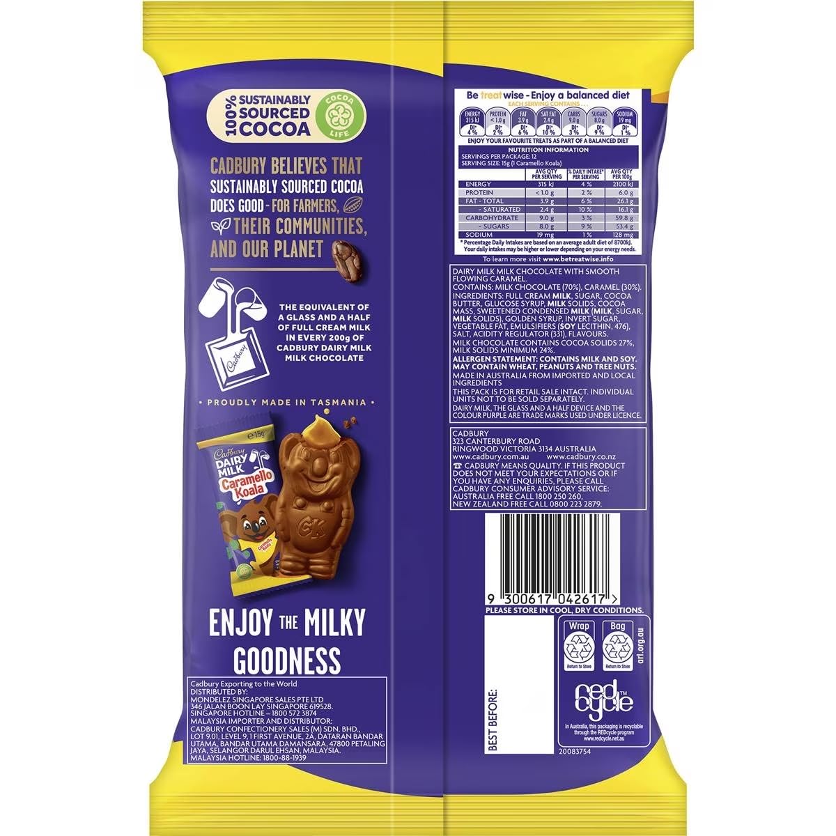 Cadbury Caramello Koala Sharepack caramel-centered bars ready to share.