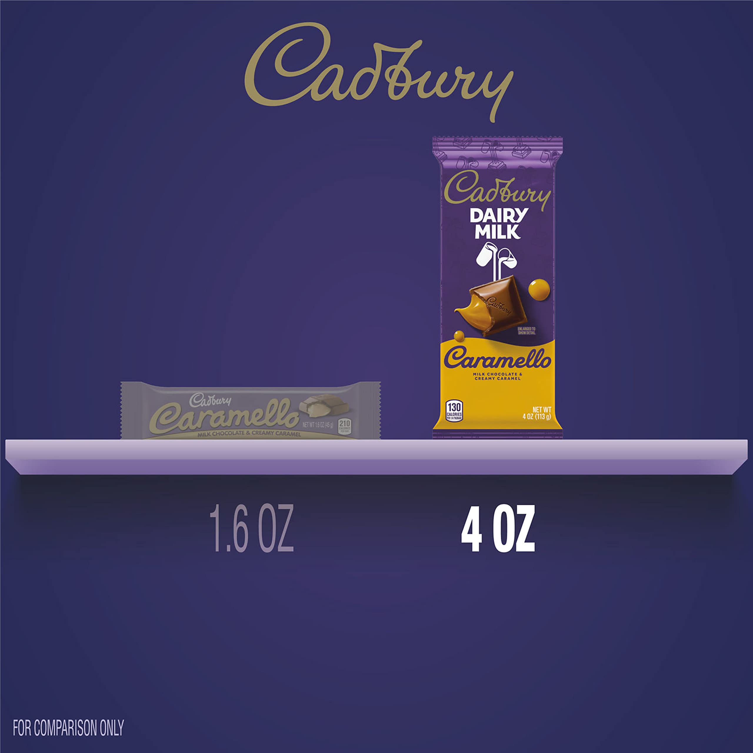 Cadbury Caramello bars stacked for vending or concession stands.