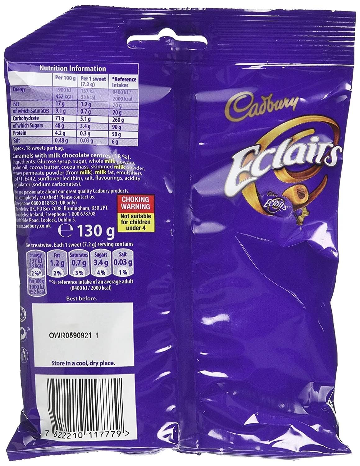 Cadbury Chocolate Eclairs 1-bite-closeup showing glossy coating and bite-ready texture.