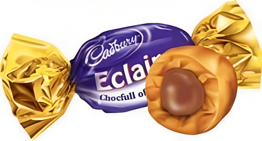 Cadbury Chocolate Eclairs serving-ideas arranged on dessert plate.