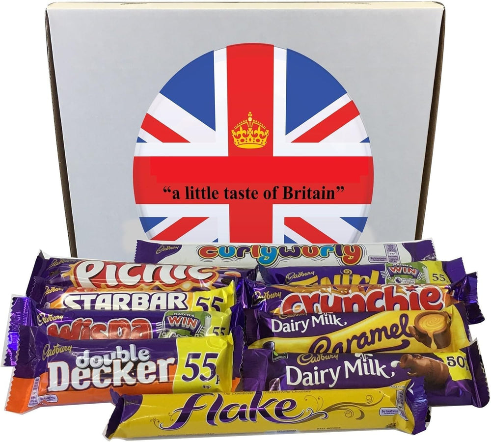 Cadbury chocolate selection box with 10 bars, ideal for gifts and sharing