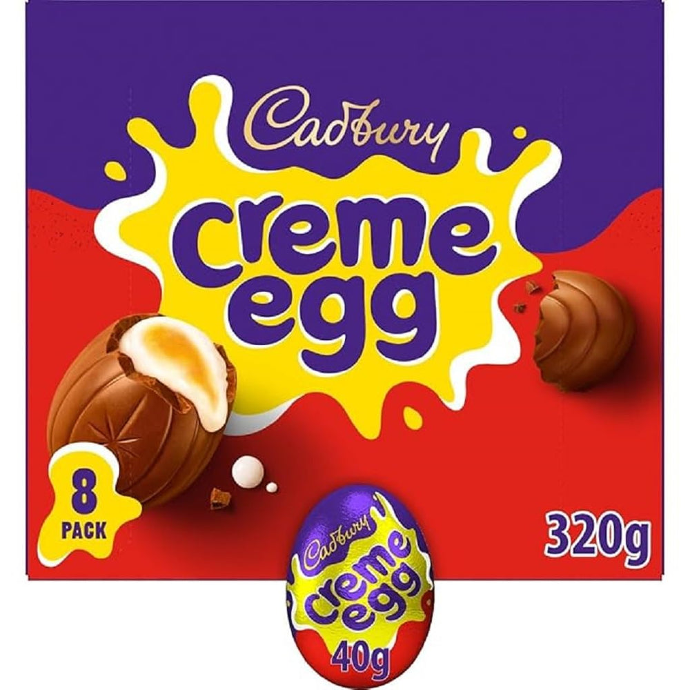 Cadbury Creme Egg 8-pack inner view, creamy fondant center and indulgence.