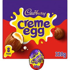 Cadbury Creme Egg 8-pack inner view, creamy fondant center and indulgence.