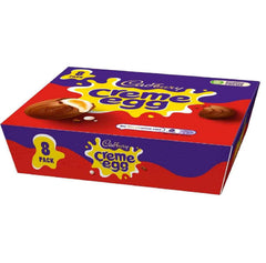 Cadbury Creme Eggs chocolate shell close-up highlighting smooth texture.