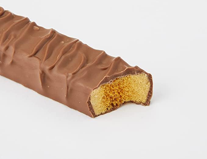 Cadbury Crunchie display of twelve bars, convenient snack for lunchboxes and breaks.