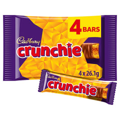 Cadbury Crunchie milk chocolate coating around honeycomb, a classic snack for sharing at work or home