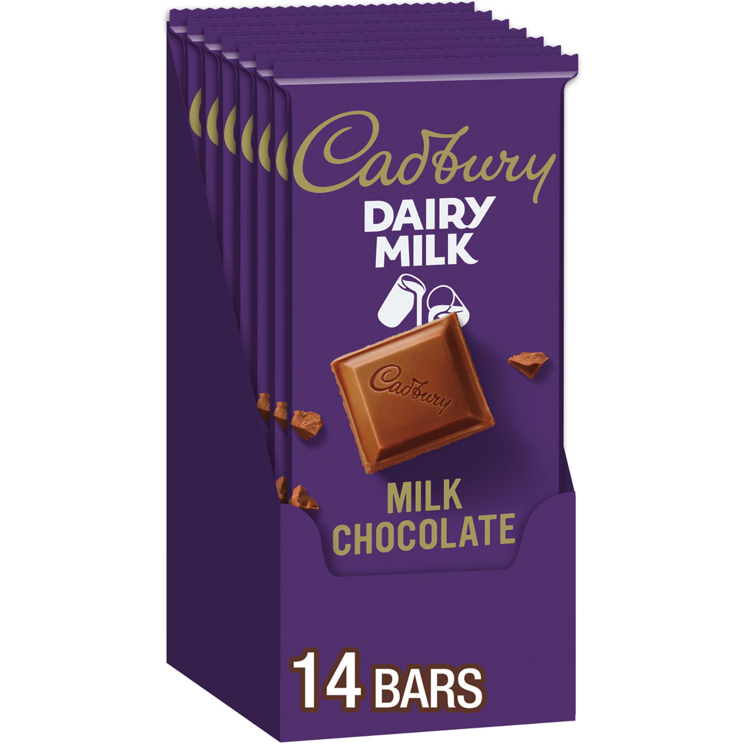 Cadbury Dairy Milk bulk case on display, ideal for sharing