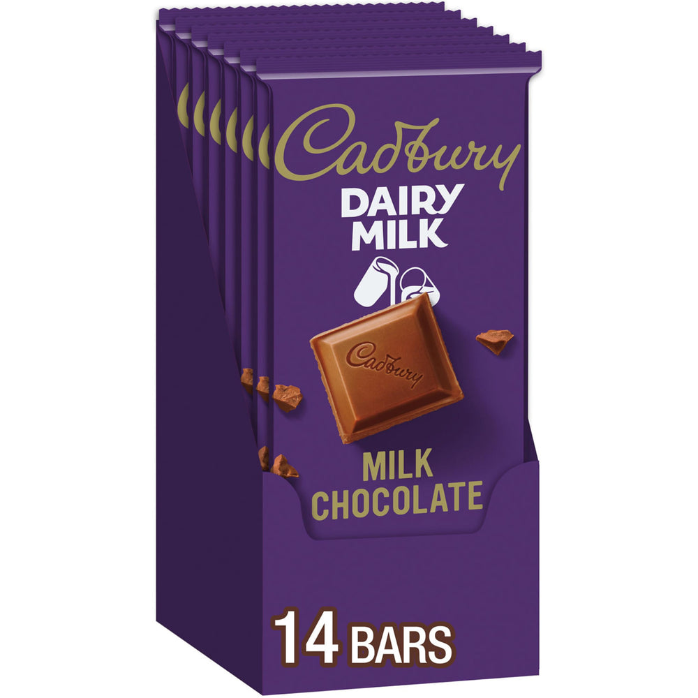 Cadbury Dairy Milk bulk case on display, ideal for sharing