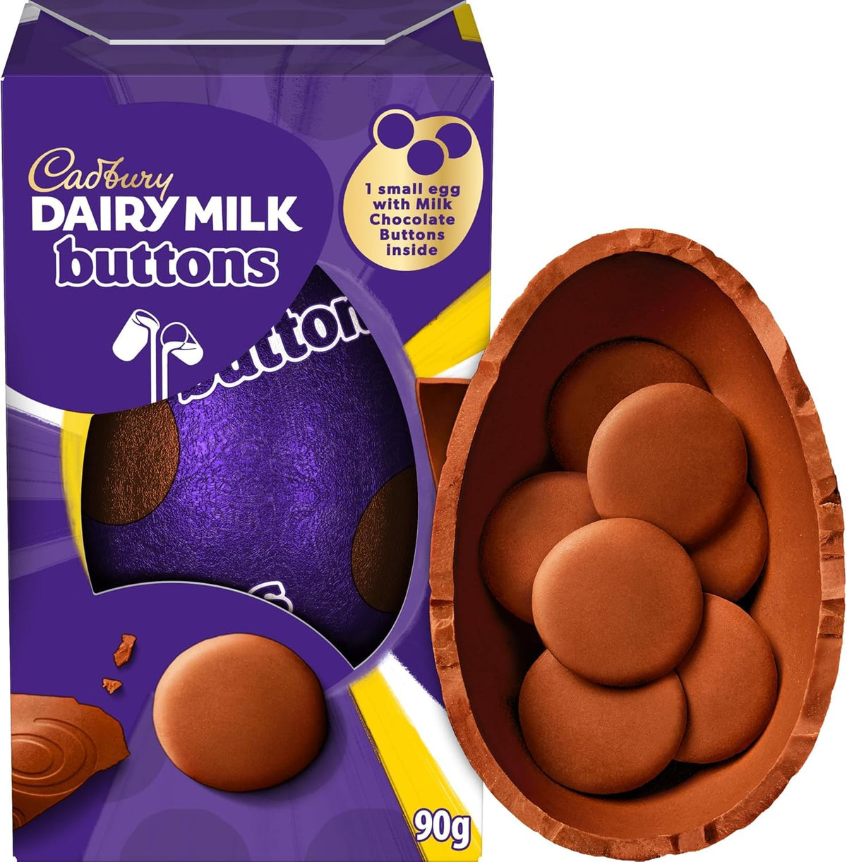 Cadbury Dairy Milk Buttons Easter Egg with inside milk chocolate buttons for sharing