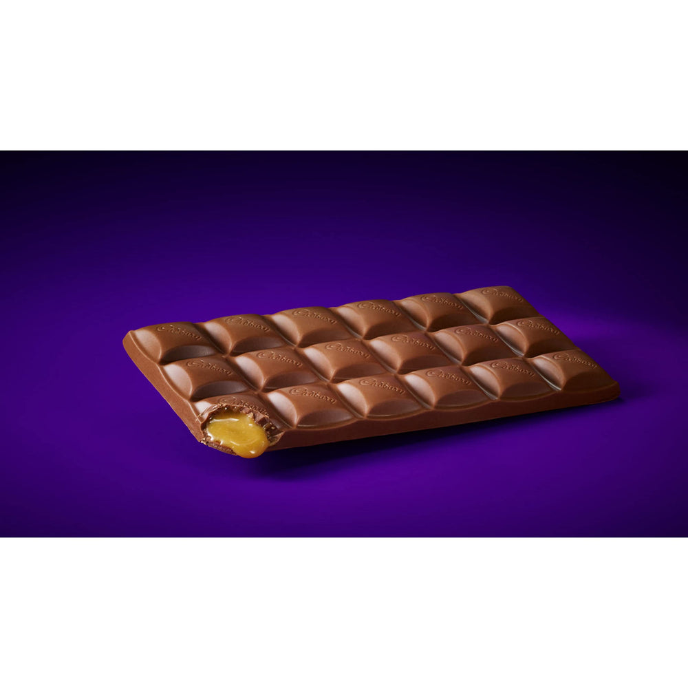 Cadbury Dairy Milk Caramello gooey caramel center, perfect dessert addition.