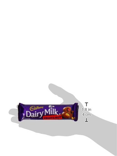 Cadbury Dairy Milk Fruit and Nut 49 g pack six half-slice for sharing.