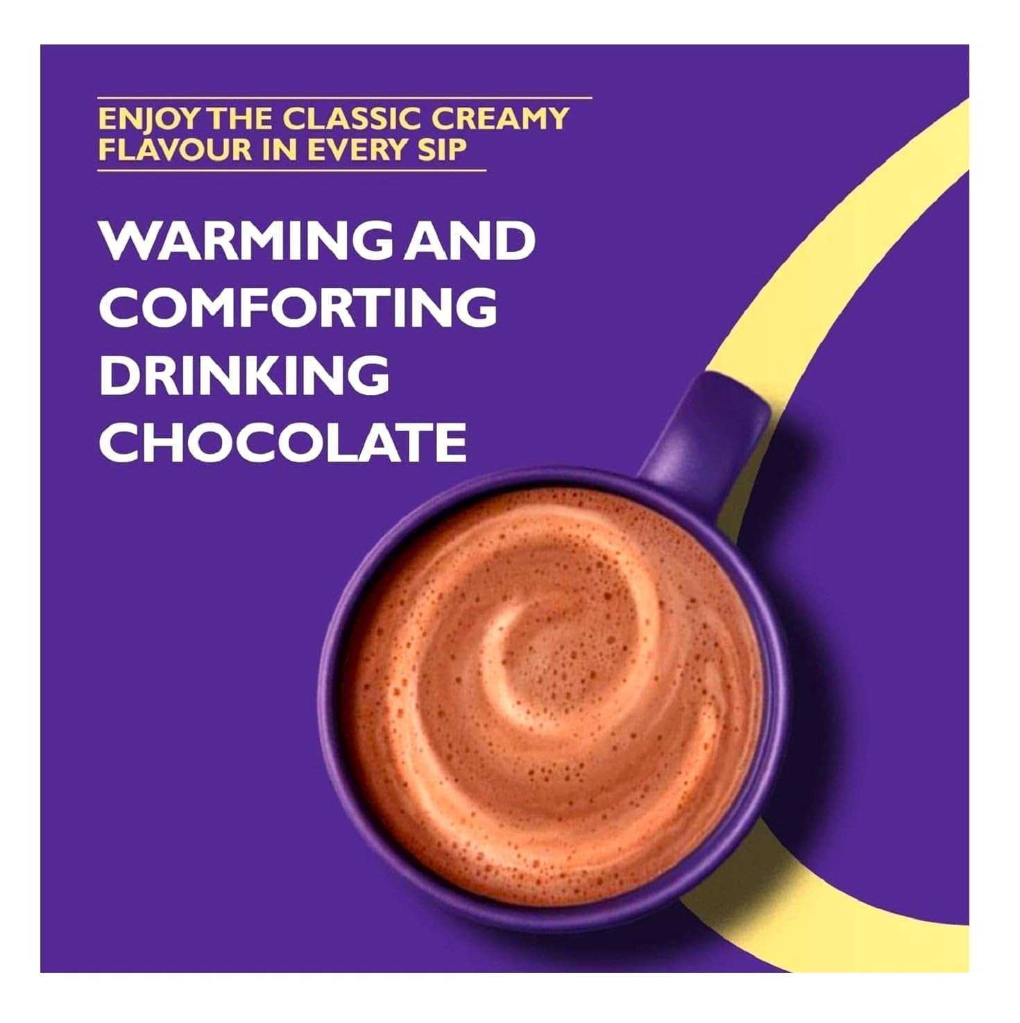 Cadbury Drinking Chocolate cocoa powder closeup with rich texture.