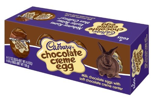Cadbury Easter Creme Egg 4-count with orange fondant center, ideal for sharing