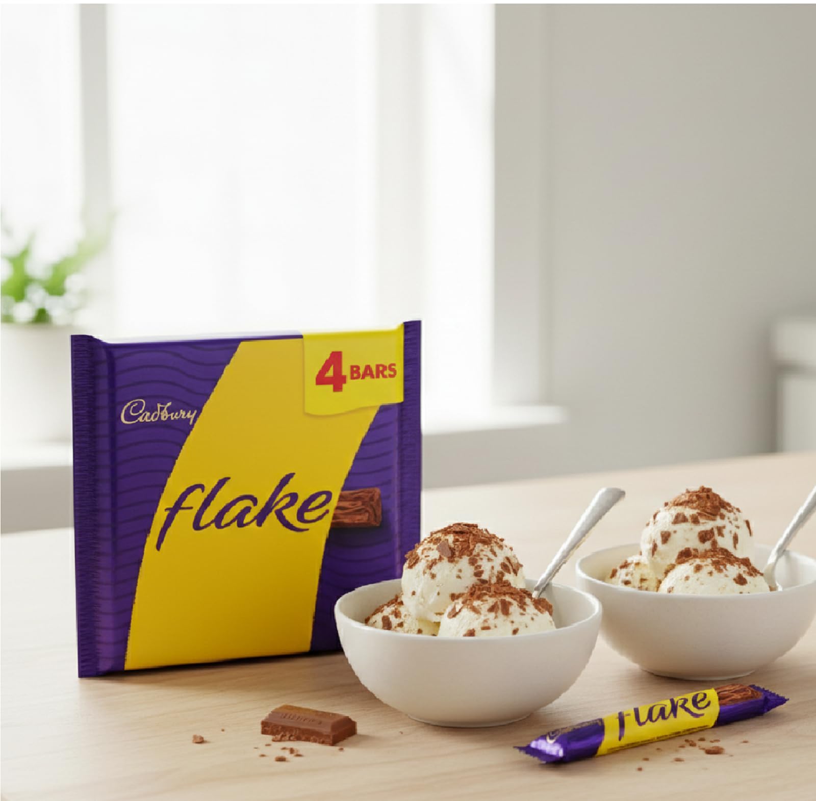 Cadbury Flake Original Pack - breakable bars; light, crisp texture for tea-time.