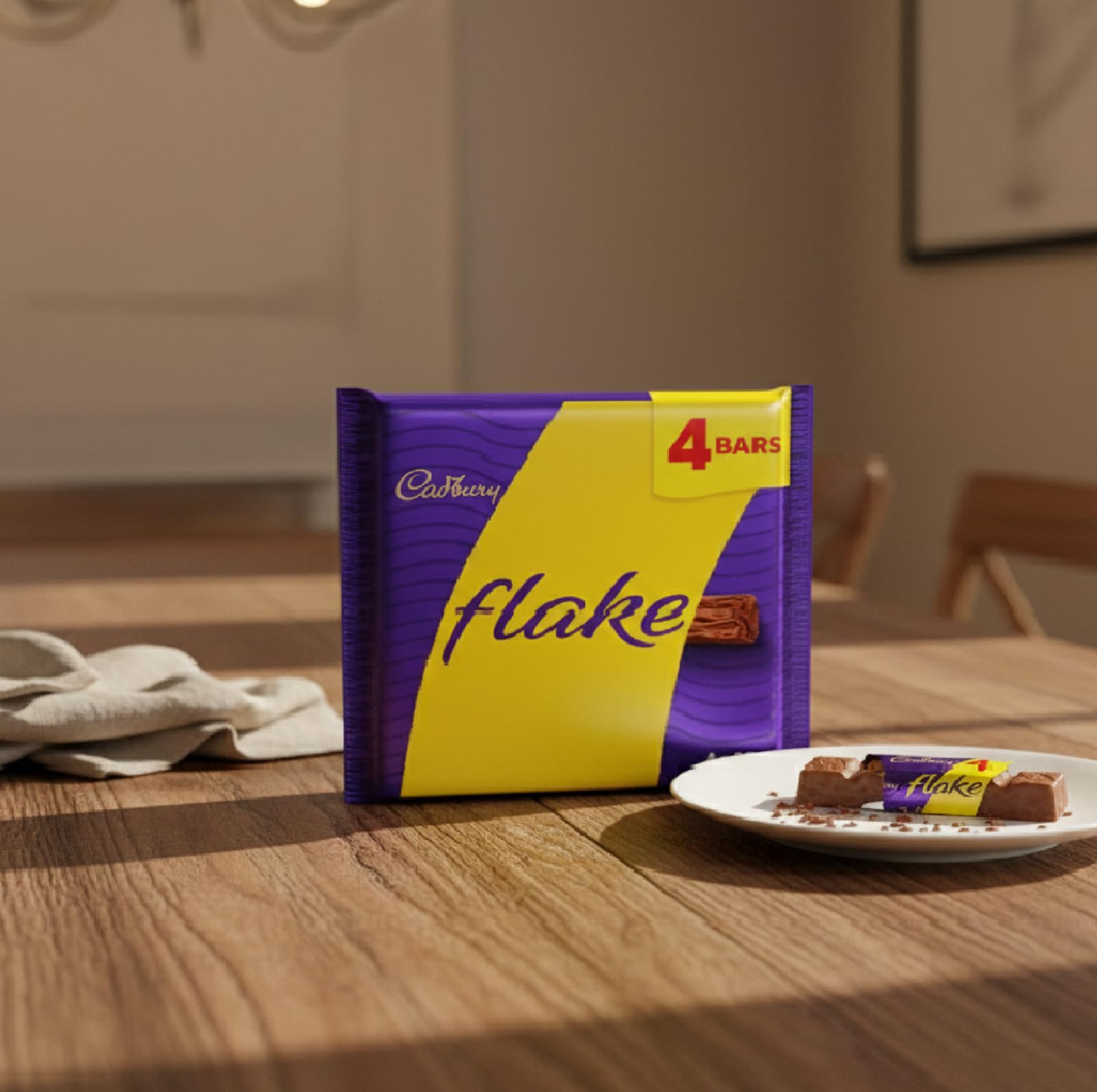 Cadbury Flake Original Pack - ingredients overview; vegetarian-friendly chocolate treat.