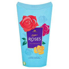 Cadbury Roses 290g carton with individually wrapped chocolates, ideal for sharing