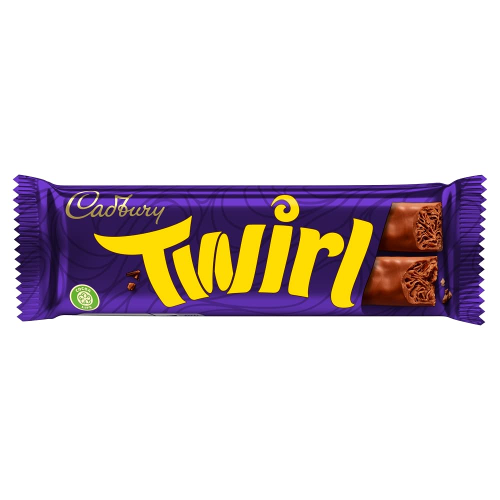 Cadbury Twirl vegetarian-friendly label reassures dietary needs.