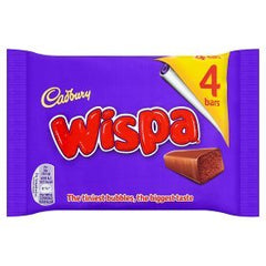 Cadbury Wispa bar airy bubbles close-up, distinctive texture for a playful treat.