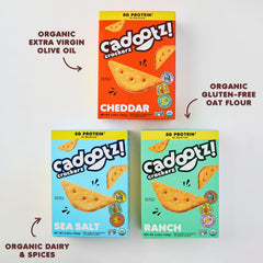 cadootz 5g protein per serving nutrition panel close-up on pack