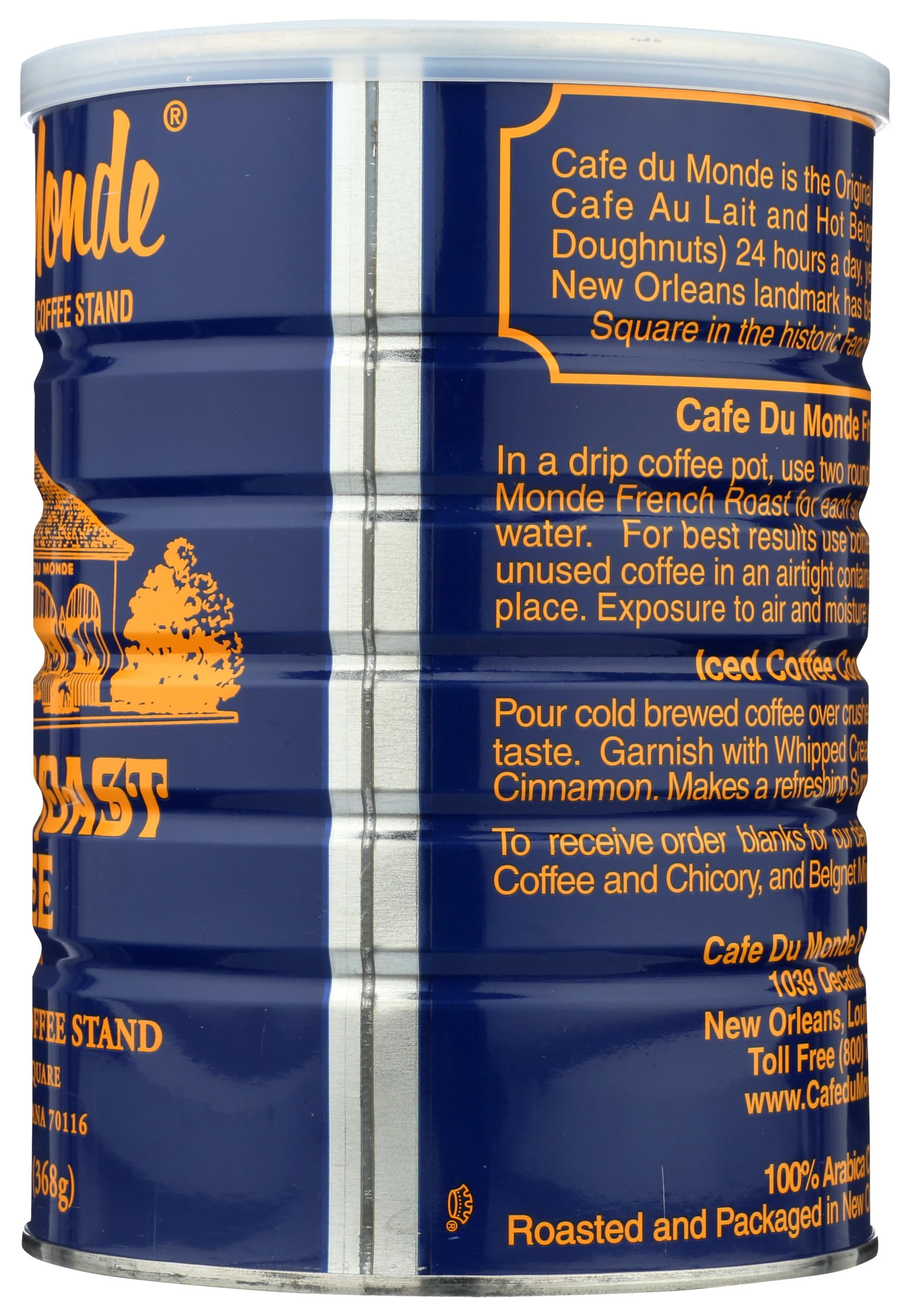 Cafe Du Monde French Roast beans in deep brown color promise rich aroma.