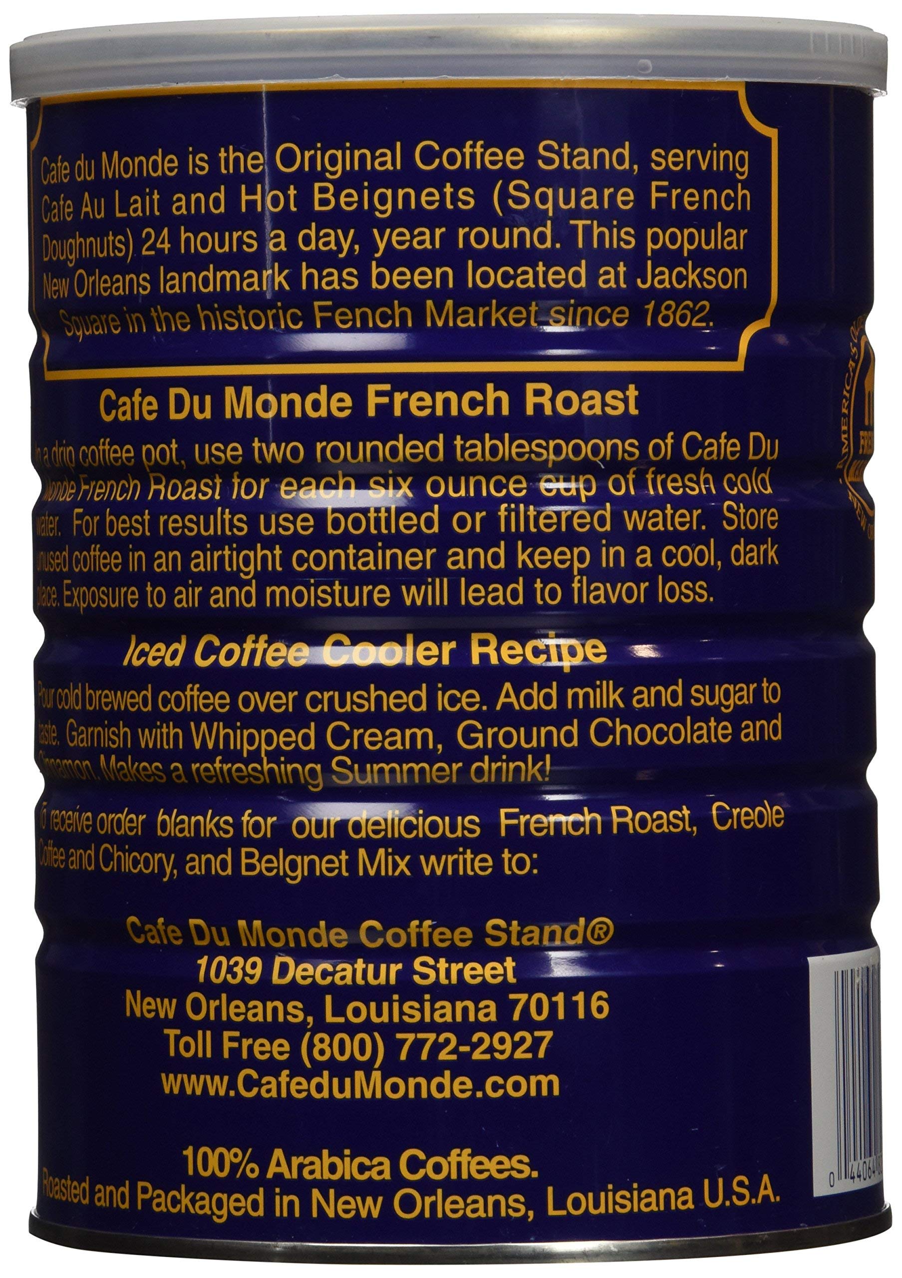 Cafe Du Monde French Roast grind close-up conveys smooth, consistent texture.