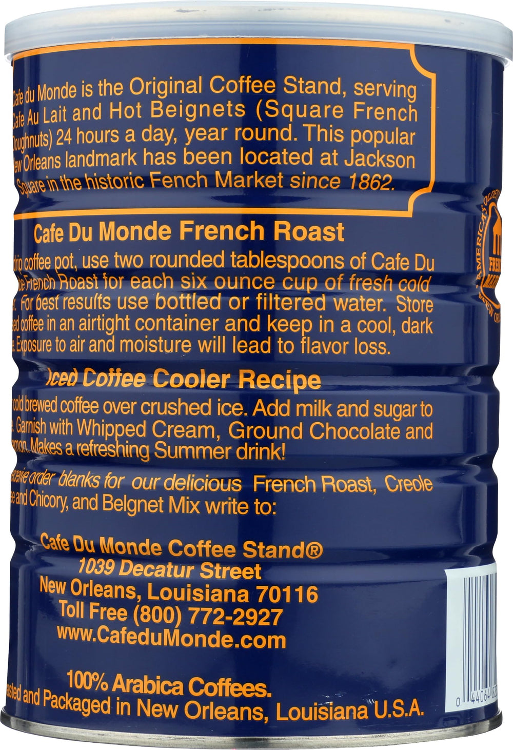 Cafe Du Monde French Roast coffee steaming cup suggests a rich, aromatic brew.