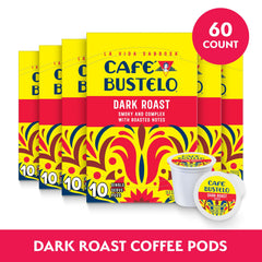 Cafe Bustelo 60-count pod pack for easy weekly brewing