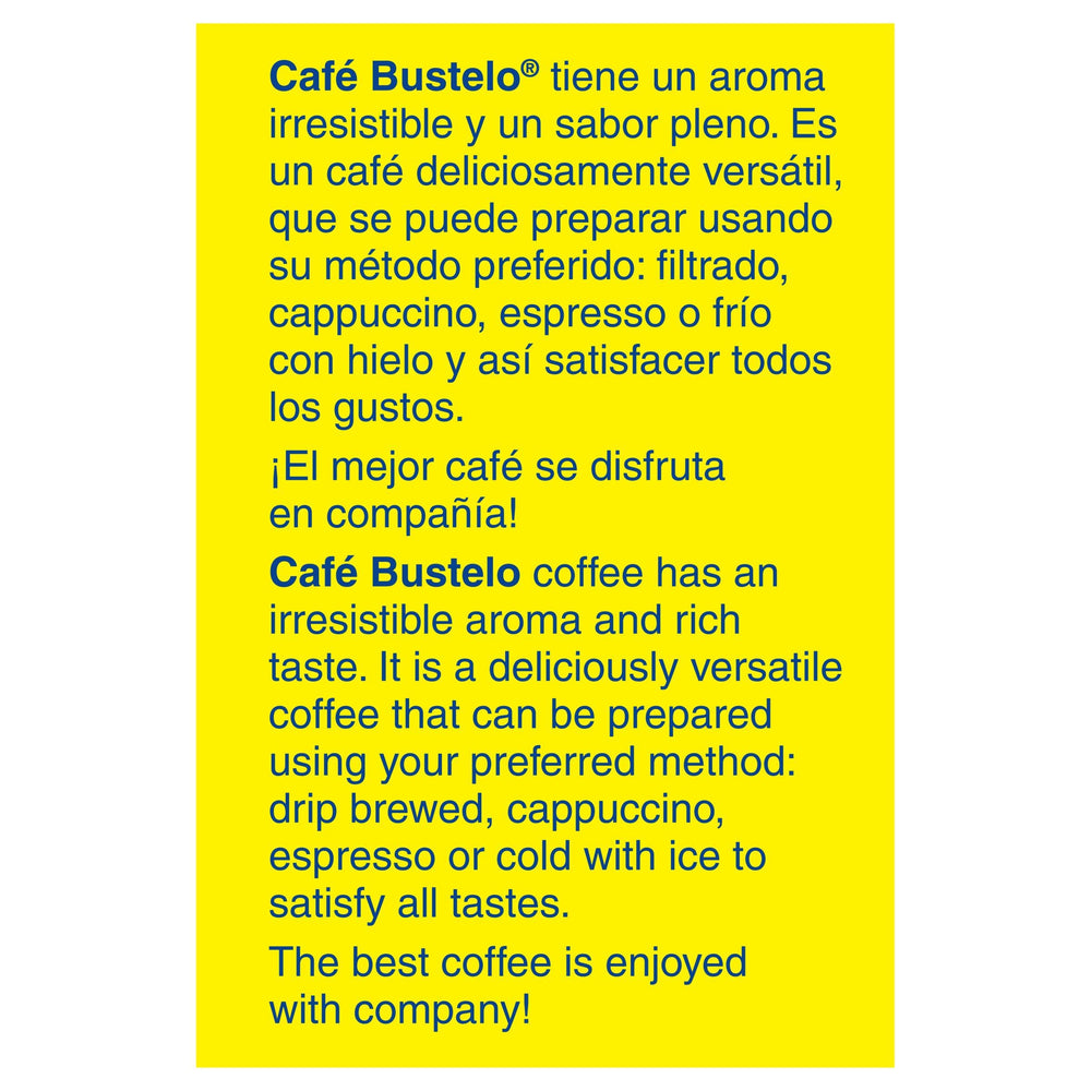 Cafe Bustelo aroma rising from a steaming cup of bold coffee.