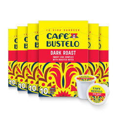 Cafe Bustelo dark roast box front ready for bold morning brewing
